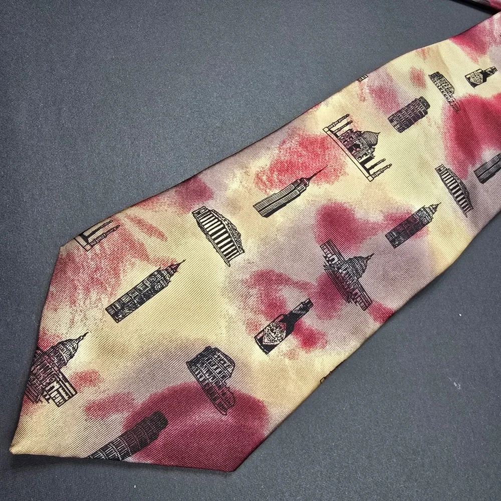 Tabasco Brand‎ Neckwear Novelty Necktie World Landmarks Architecture Silk